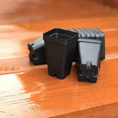 Deep Square Black Plastic Plant Pots UK