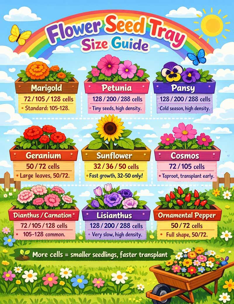 Flower Seed Tray Size Guide