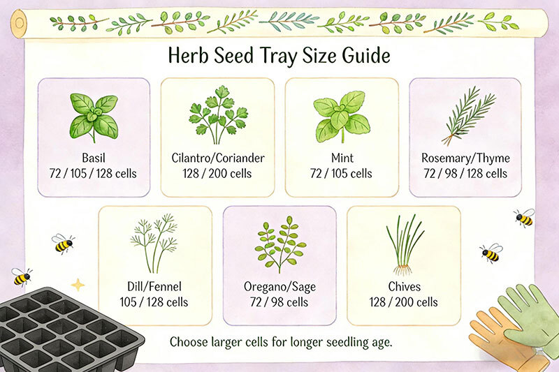Herb Seed Tray Size Guide