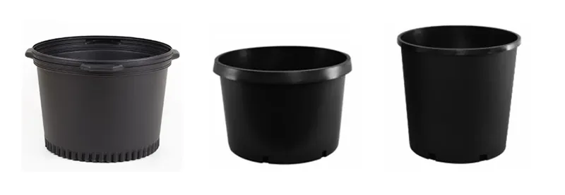 3 types of 10-gallon nursery pots