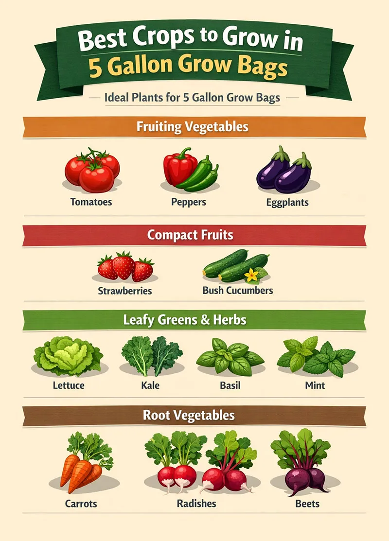 Best plants for 5 gallon grow bags